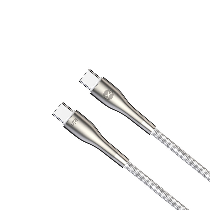Forever Sleek cable USB-C - USB-C 1,0 m 60W white - Billede 2