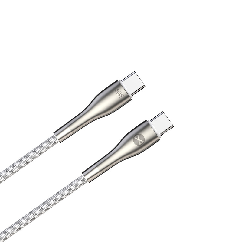 Forever Sleek cable USB-C - USB-C 1,0 m 60W white - Billede 4