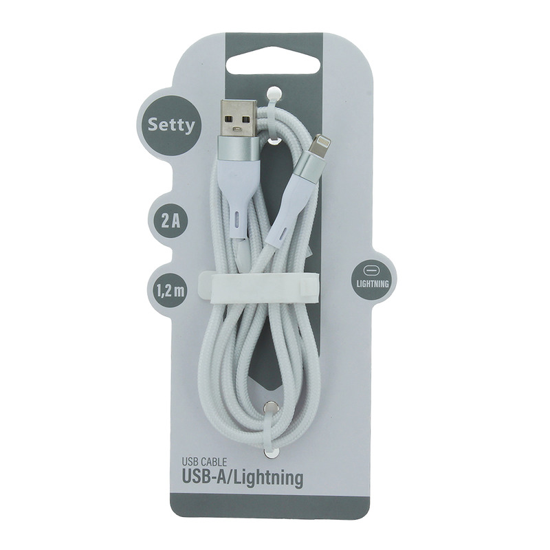 Setty USB - Lightning cable 1,2 m 2A KNA-L-1.220 white - Billede 2
