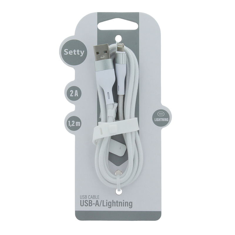 Setty USB - Lightning cable 1,2 m 2A KNA-L-1.220 white - Billede 3