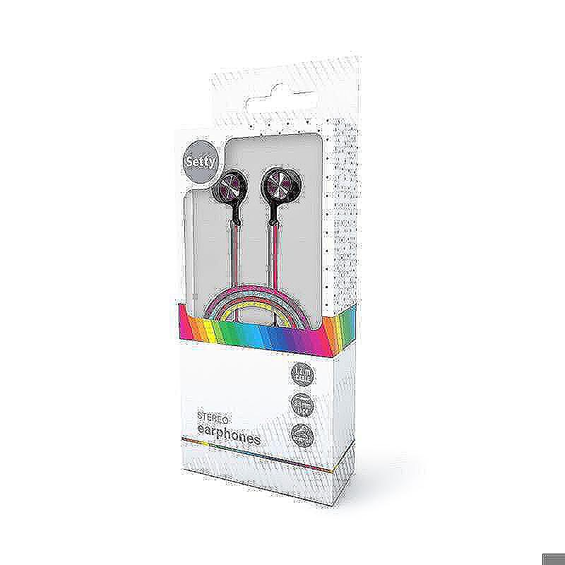 Setty earphones rainbow med microfon