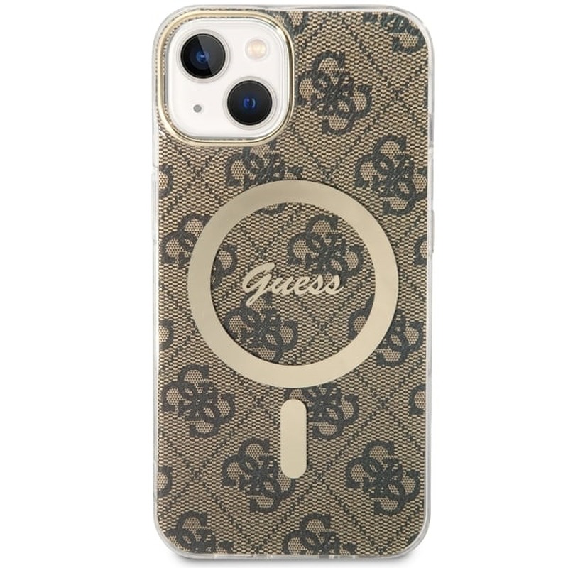 Guess case for iPhone 14 6,1" GUHMP14SH4STW brown hardcase Magsafe IML 4G - Billede 2