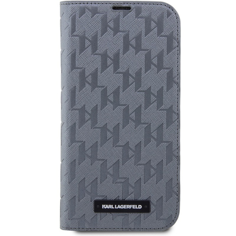 Karl Lagerfeld case for iPhone 14 6,1" KLBKP14SSAKLHPG silver BT Saffiano Mono - Billede 3