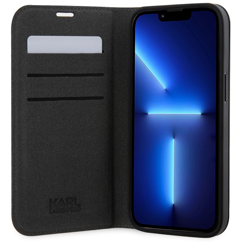 Karl Lagerfeld case for iPhone 14 6,1" KLBKP14SSAKLHPG silver BT Saffiano Mono - Billede 4