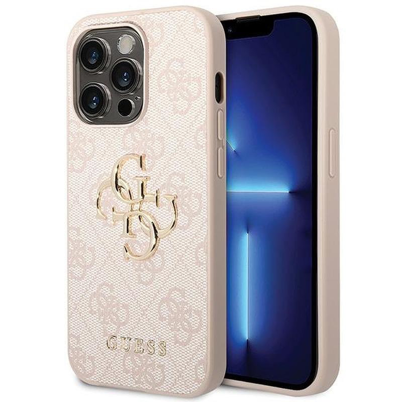 Guess case for iPhone 15 Pro 6,1" GUHCP15L4GMGPI pink HC PU Leather 4G Metal Logo