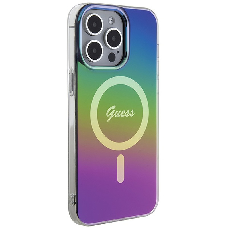 Guess case for iPhone 15 Pro 6,1" GUHMP15LHITSK black HC IML Magsafe Iridescent - Billede 4