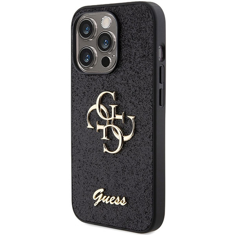 Guess case for iPhone 15 Pro 6,1" GUHCP15LHG4SGK black HC Fixed Glitter Big 4G - Billede 2