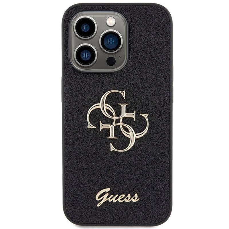 Guess case for iPhone 15 Pro 6,1" GUHCP15LHG4SGK black HC Fixed Glitter Big 4G - Billede 3