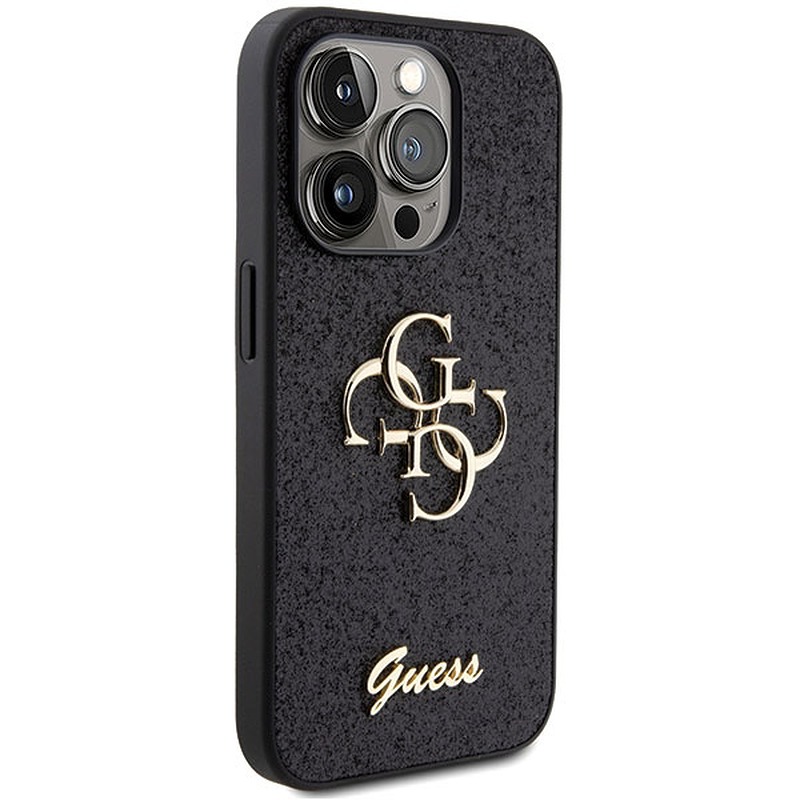 Guess case for iPhone 15 Pro 6,1" GUHCP15LHG4SGK black HC Fixed Glitter Big 4G - Billede 4