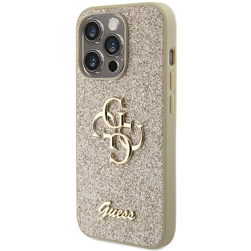 Guess case for iPhone 15 Pro Max 6,7" GUHCP15XHG4SGD gold HC Fixed Glitter Big 4G - Billede 2