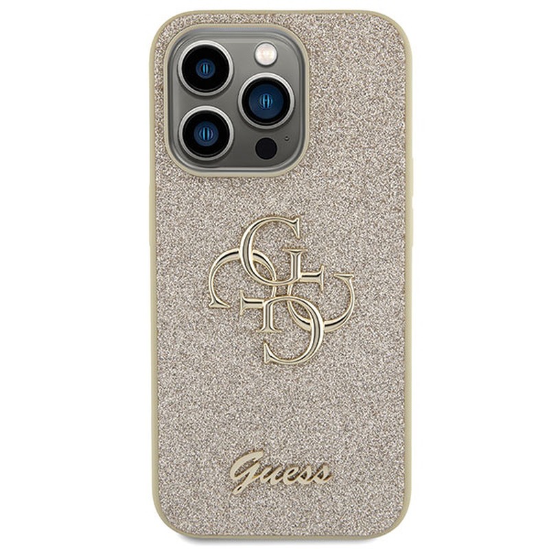 Guess case for iPhone 15 Pro Max 6,7" GUHCP15XHG4SGD gold HC Fixed Glitter Big 4G - Billede 3