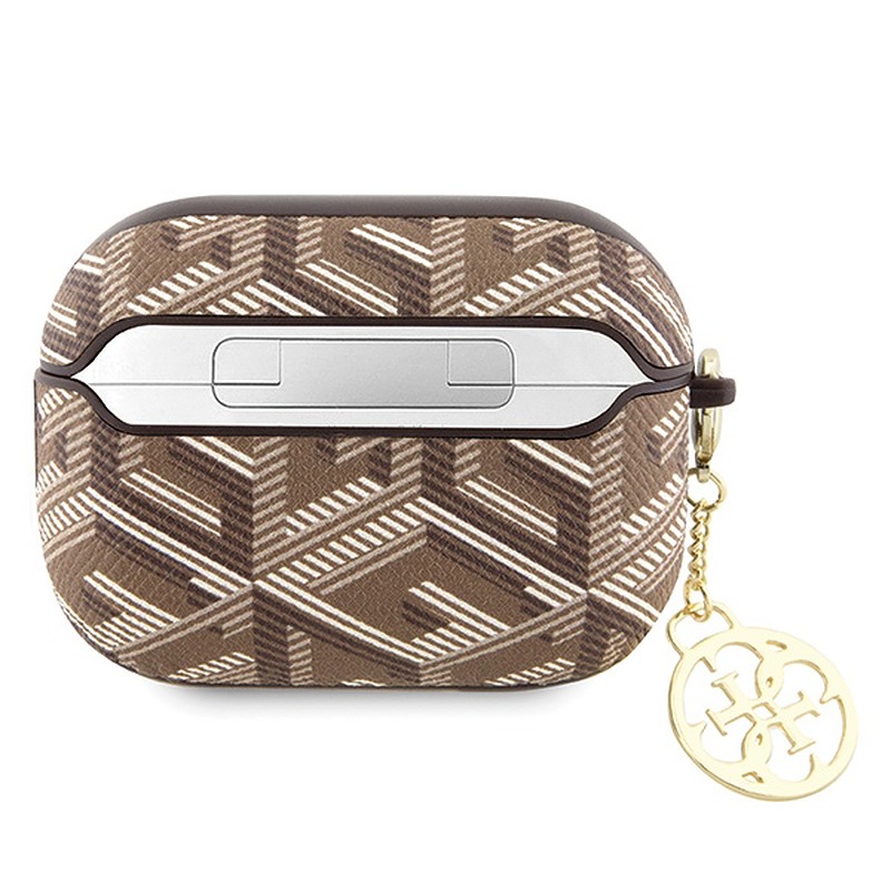 Guess case for AirPods Pro 2 GUAP2PGCE4CW brown Gcube Classic Gold Logo W/Charm - Billede 2