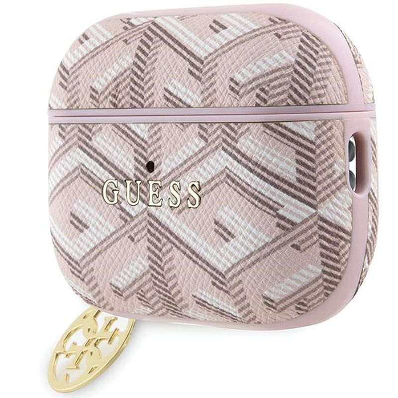 Guess case for AirPods Pro 2 GUAP2PGCE4CP pink Gcube Classic Gold Logo W/Charm - Billede 3