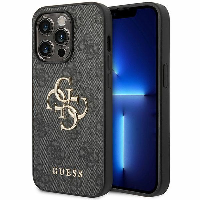 Guess case for iPhone 15 Pro 6,1" GUHCP15L4GMGGR grey hardcase 4G Big Metal Logo