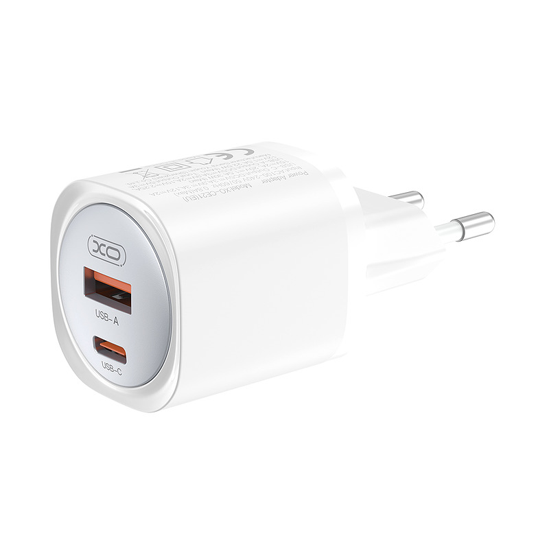 XO wall charger CE21 PD 30W 1x USB-C 1x USB white - Billede 2