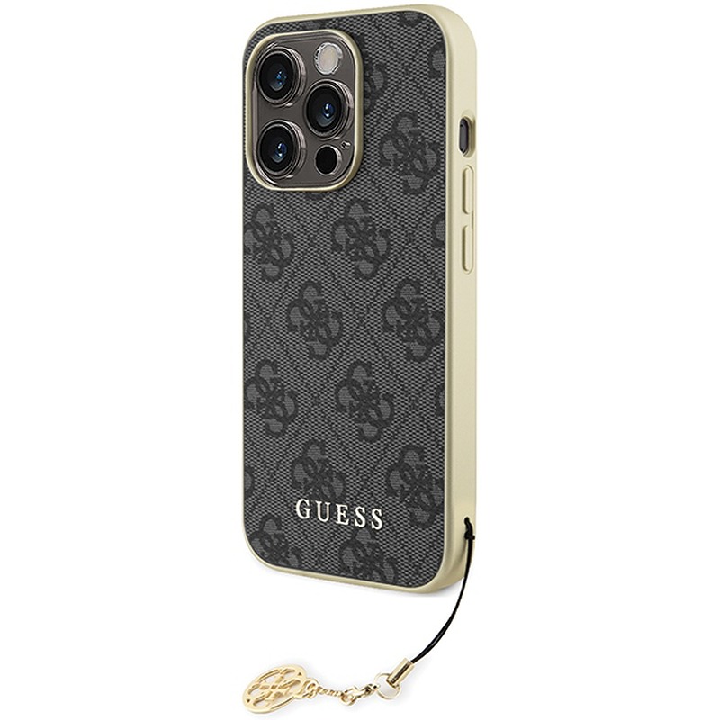 Guess case for iPhone 15 Pro 6,1" GUHCP15LGF4GGR gray hardcase 4G Charms Collection - Billede 2