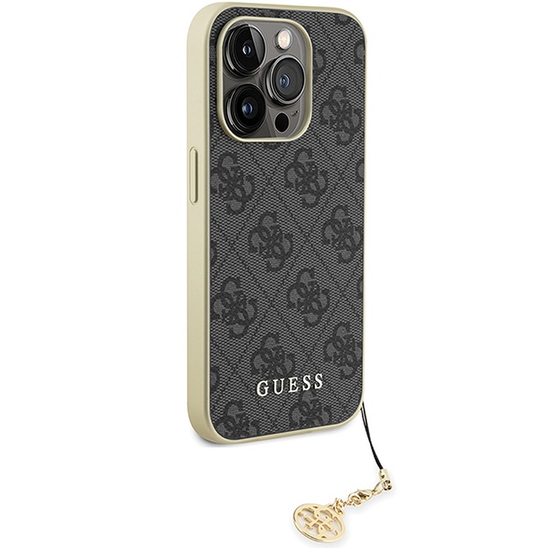 Guess case for iPhone 15 Pro 6,1" GUHCP15LGF4GGR gray hardcase 4G Charms Collection - Billede 4