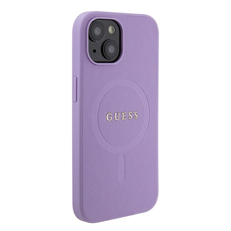 Guess case for iPhone 15 6,1" GUHMP15SPSAHMCU purple hardcase Saffiano MagSafe - Billede 4