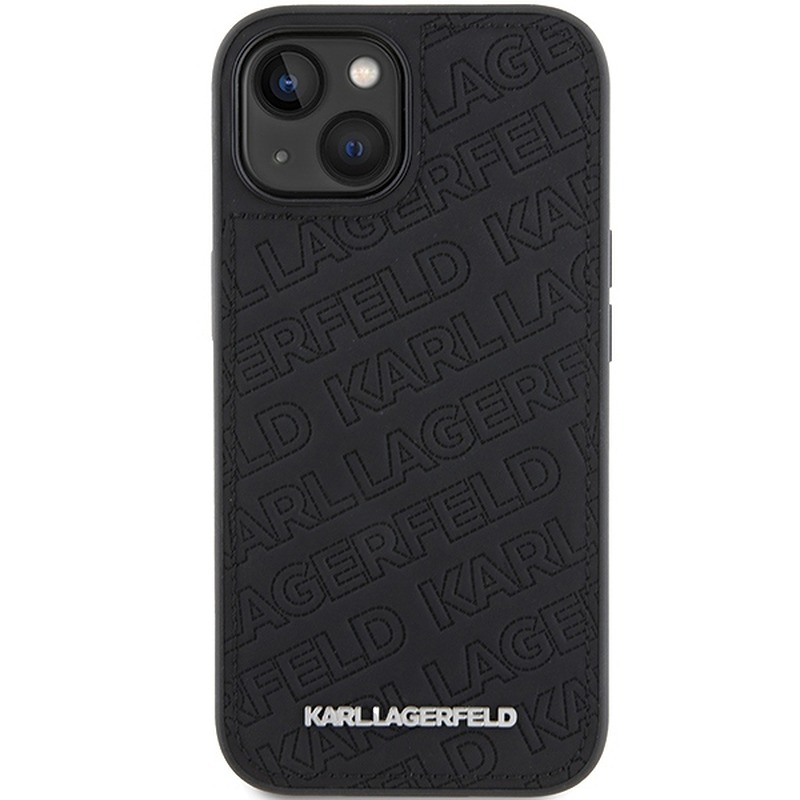 Karl Lagerfeld case for iPhone 15 6,1" KLHCP15SPQKPMK black HC QUILTED K PATTERN - Billede 3