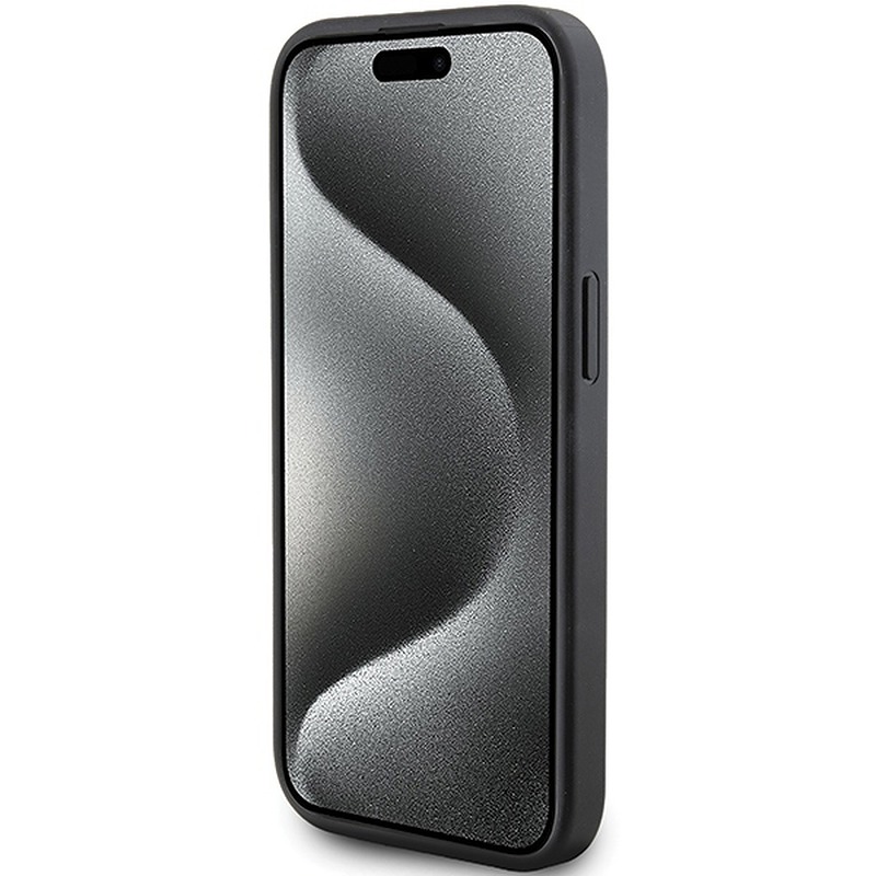 Karl Lagerfeld case for iPhone 15 6,1" KLHCP15SPQKPMK black HC QUILTED K PATTERN - Billede 5