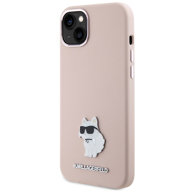Karl Lagerfeld case for iPhone 15 Plus 6,7" KLHCP15MSMHCNPP pink HC SILICONE C METAL PIN - Billede 2