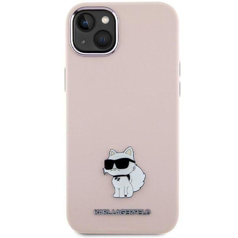 Karl Lagerfeld case for iPhone 15 Plus 6,7" KLHCP15MSMHCNPP pink HC SILICONE C METAL PIN - Billede 3