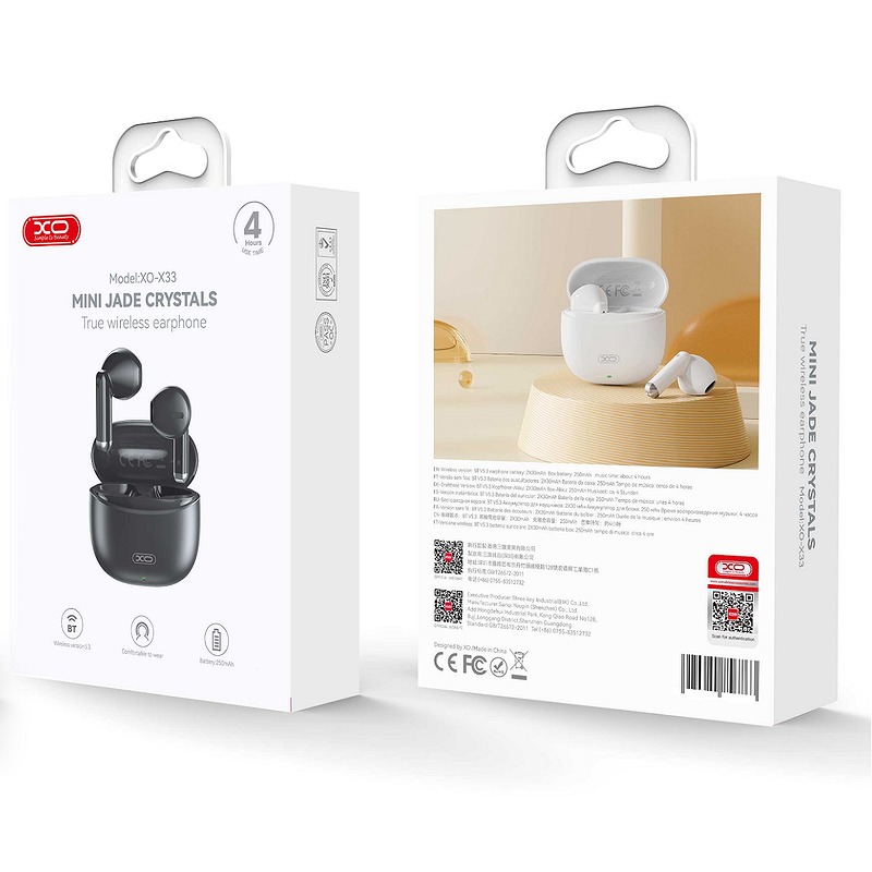XO Bluetooth earphones X33 TWS black - Billede 2
