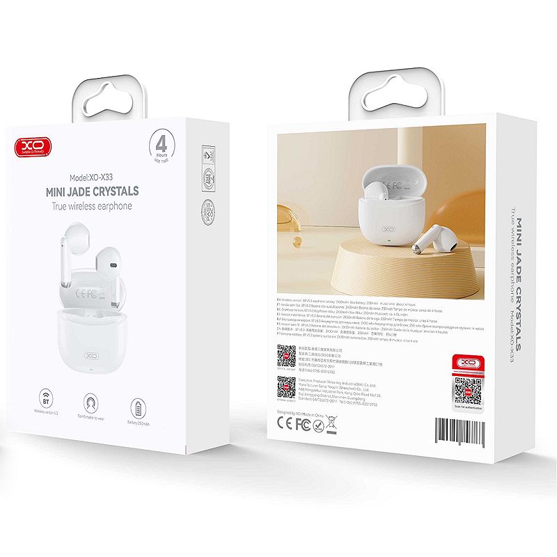 XO Bluetooth earphones X33 TWS white - Billede 2