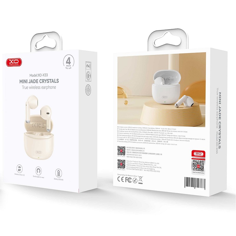 XO Bluetooth earphones X33 TWS beige - Billede 2