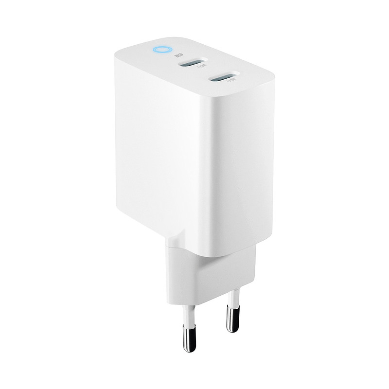 Forever TC-06-65CC GaN PD QC charger 2x USB-C 65W white - Billede 3