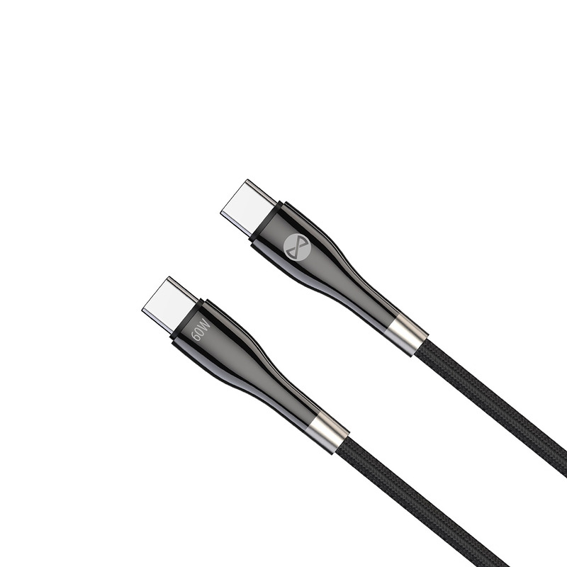 Forever Sleek cable USB-C - USB-C 2,0 m 60W black - Billede 2