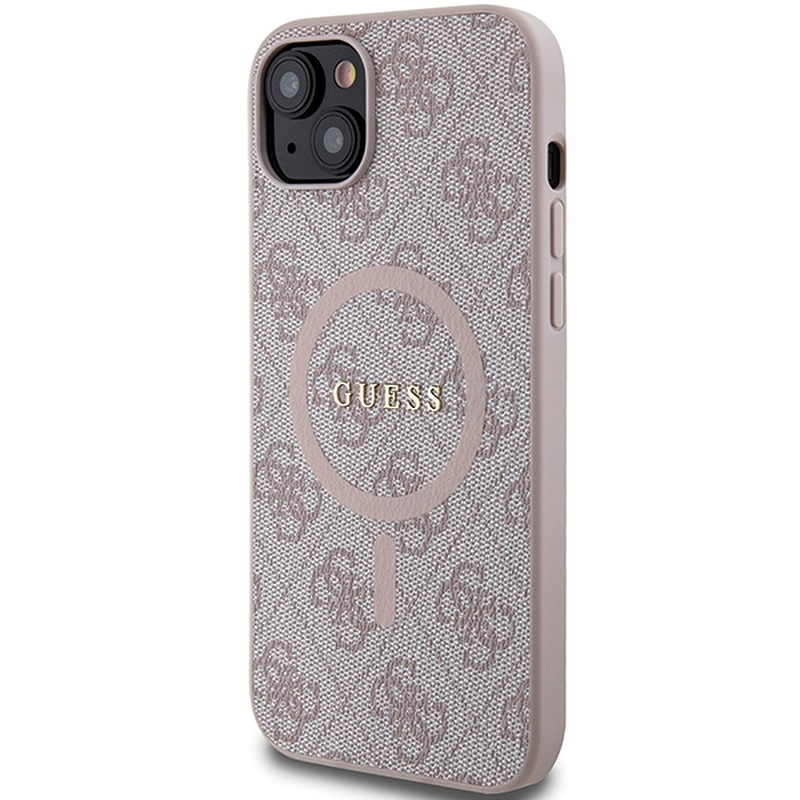 Guess case for iPhone 15 6,1" GUHMP15SG4GFRP pink HC MAGSAFE PU 4G RING CLASSIC LOGO - Billede 2