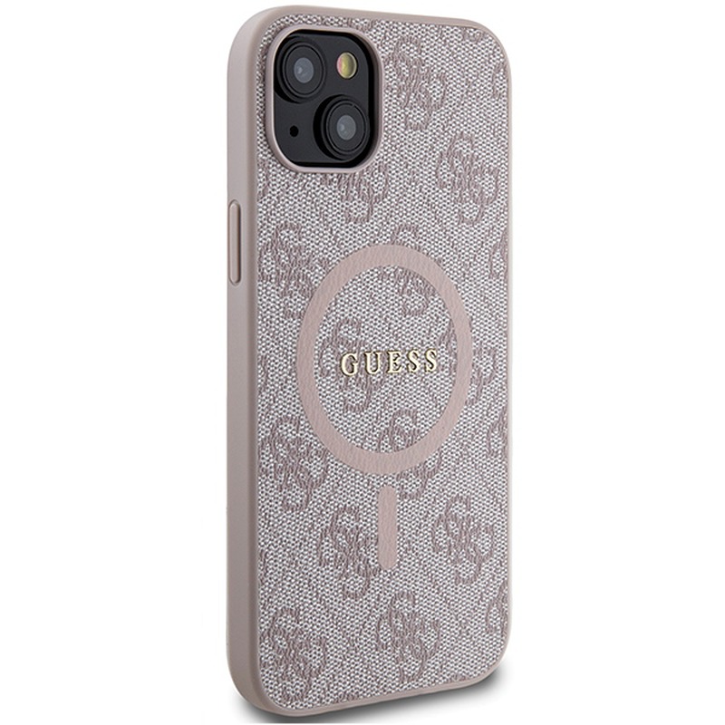 Guess case for iPhone 15 6,1" GUHMP15SG4GFRP pink HC MAGSAFE PU 4G RING CLASSIC LOGO - Billede 4