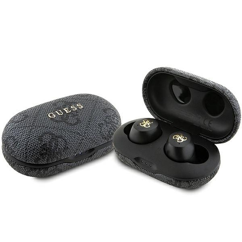 Guess Bluetooth earphones GUTWSP4EGK TWS ENC 4G PU METAL LOGO black
