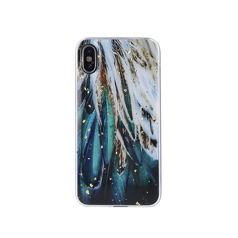Gold Glam case for Xiaomi Redmi 13C 4G / 13C 5G / Poco C65 feathers - Billede 2