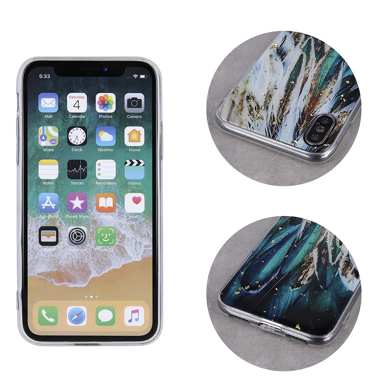 Gold Glam case for Xiaomi Redmi 13C 4G / 13C 5G / Poco C65 feathers - Billede 3