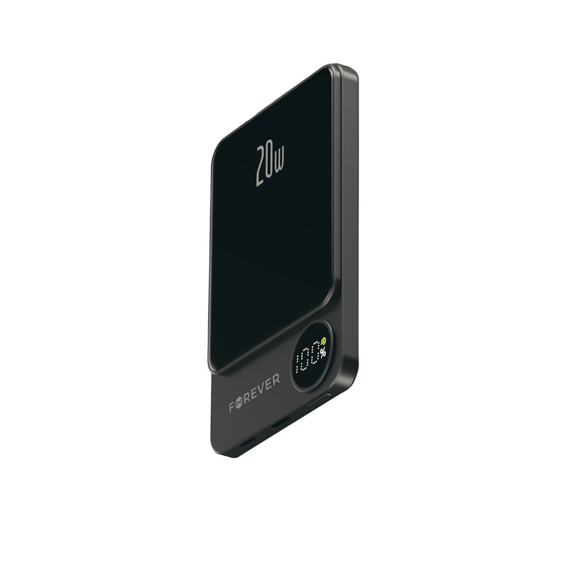 Forever wireless power bank MATB-200 20W PD 5000 mAh magnetic black - Billede 2