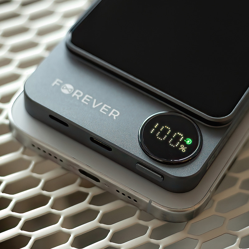 Forever wireless power bank MATB-200 20W PD 5000 mAh magnetic black - Billede 5