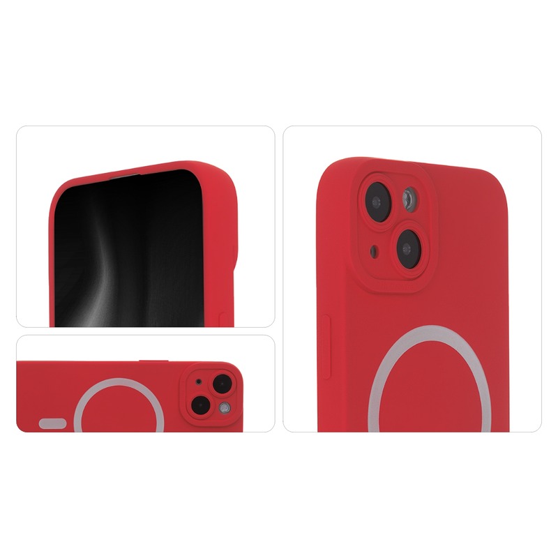 Silicon Soft Mag Case for iPhone 15 Pro Max 6,7" red - Billede 3