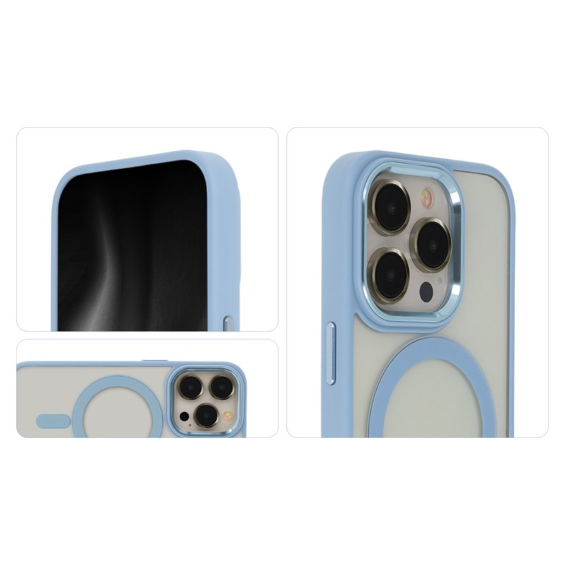 Satin Elegant Mag Case for iPhone 12 / 12 Pro 6,1" blue - Billede 3