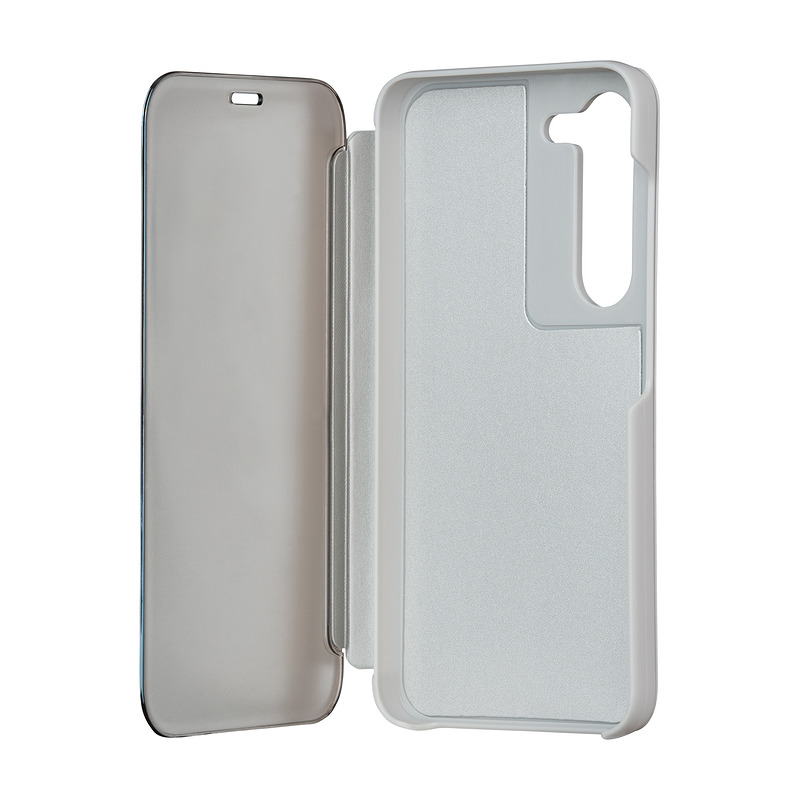 Fold Mirror View Case for Samsung Galaxy A14 4G / A14 5G silver