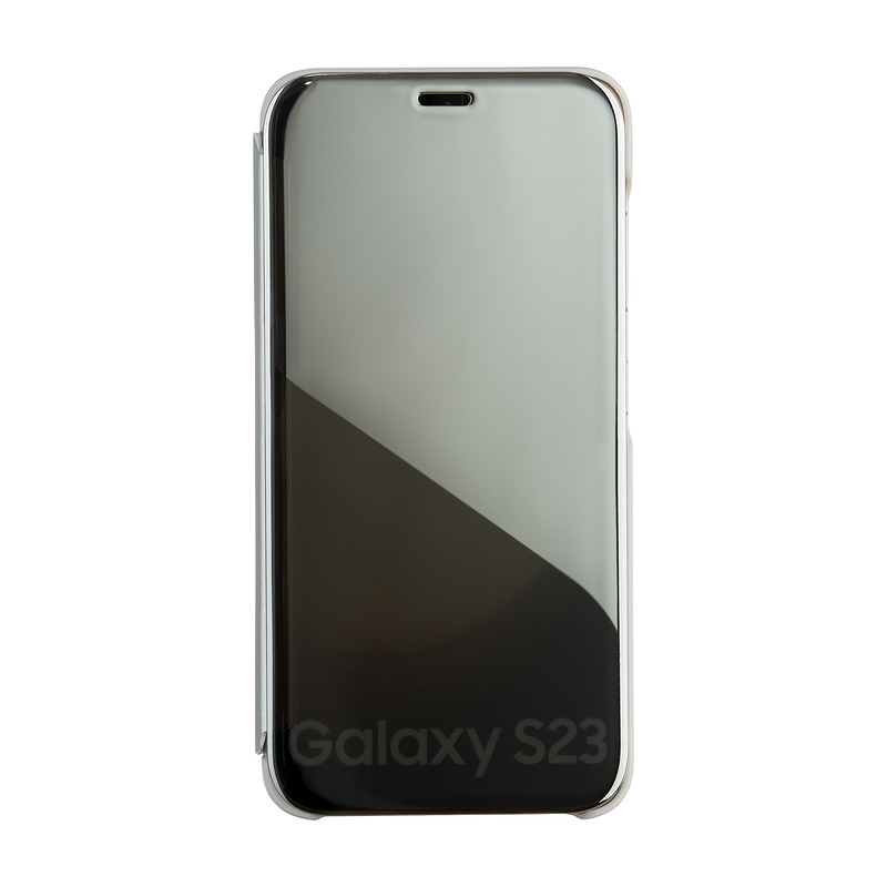 Fold Mirror View Case for Samsung Galaxy A14 4G / A14 5G silver - Billede 2