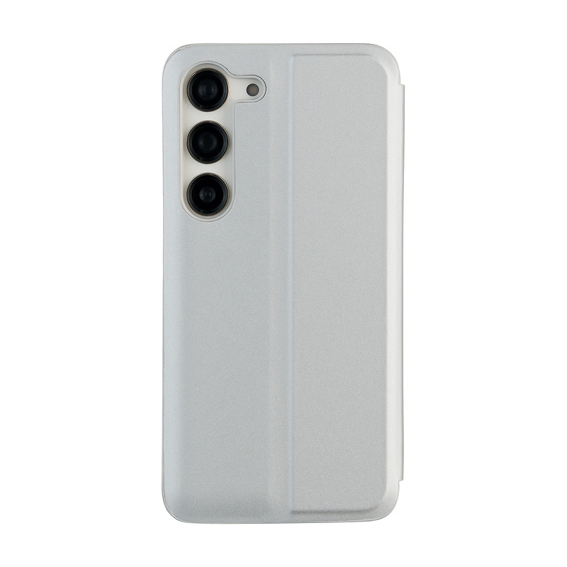 Fold Mirror View Case for Samsung Galaxy A14 4G / A14 5G silver - Billede 3