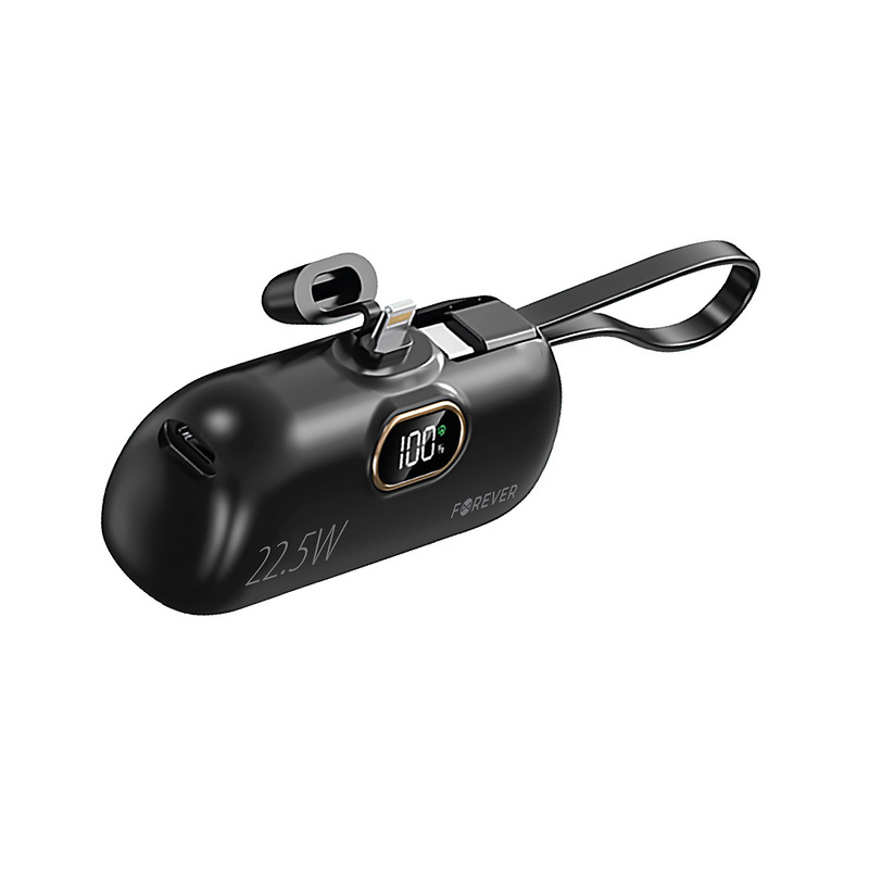 Forever mini power bank MTB-100 22.5W 5000 mAh Lightning black - Billede 2