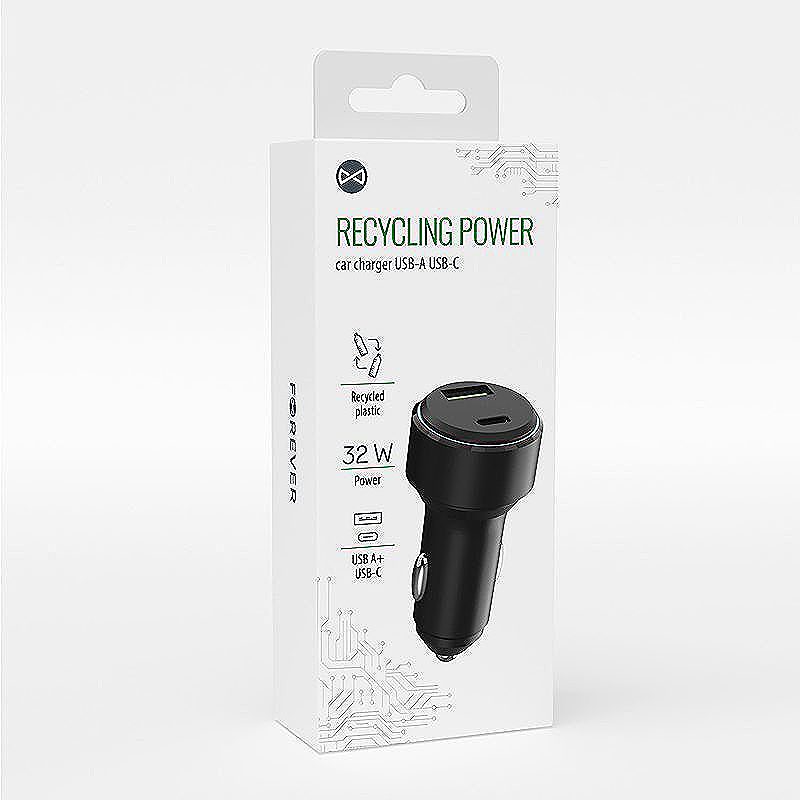 Forever recycling car charger with USB-C USB-A 32W LS-AC-32 - Billede 2