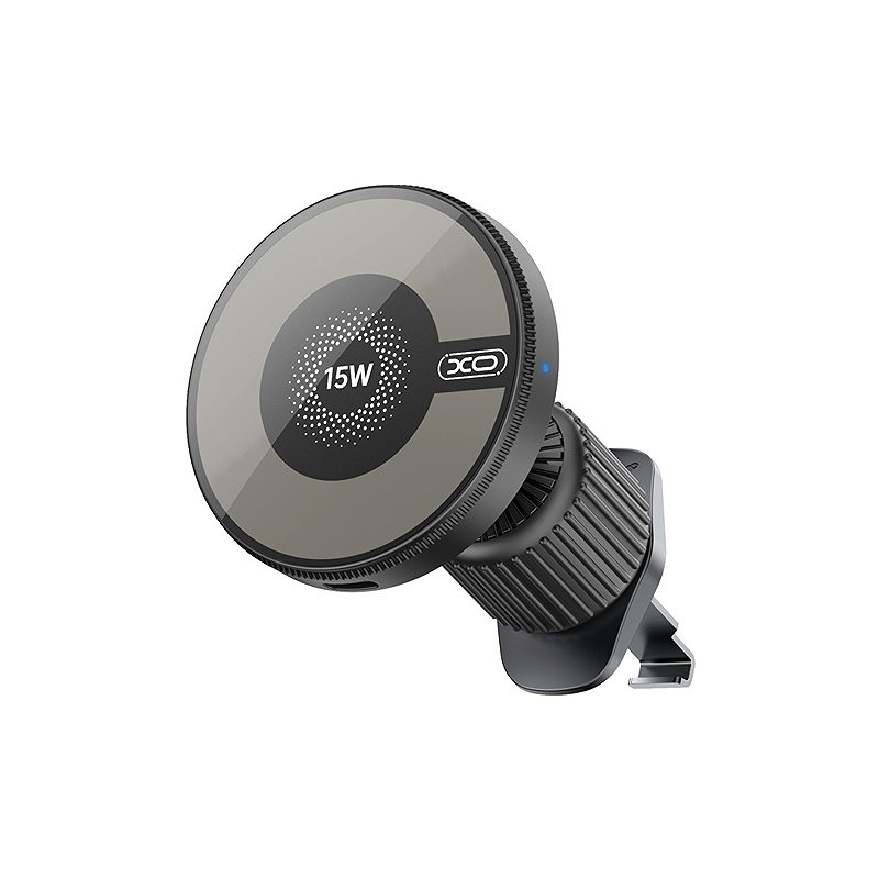 XO car holder magnetic CX025 with wireless inductive charger 15W black air vent for MagSafe