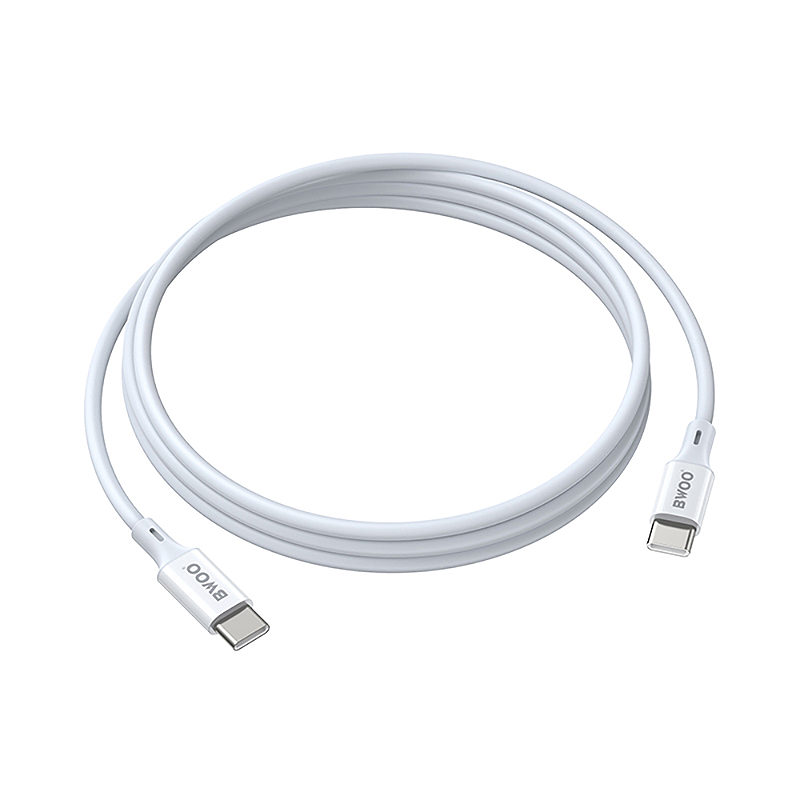 BWOO Cable USB-C - USB-C 1m 60W ABS + TPE X282 C-C white - Billede 2