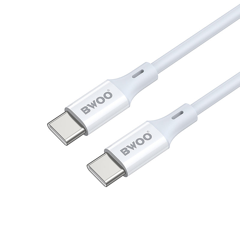BWOO Cable USB-C - USB-C 1m 60W ABS + TPE X282 C-C white - Billede 3