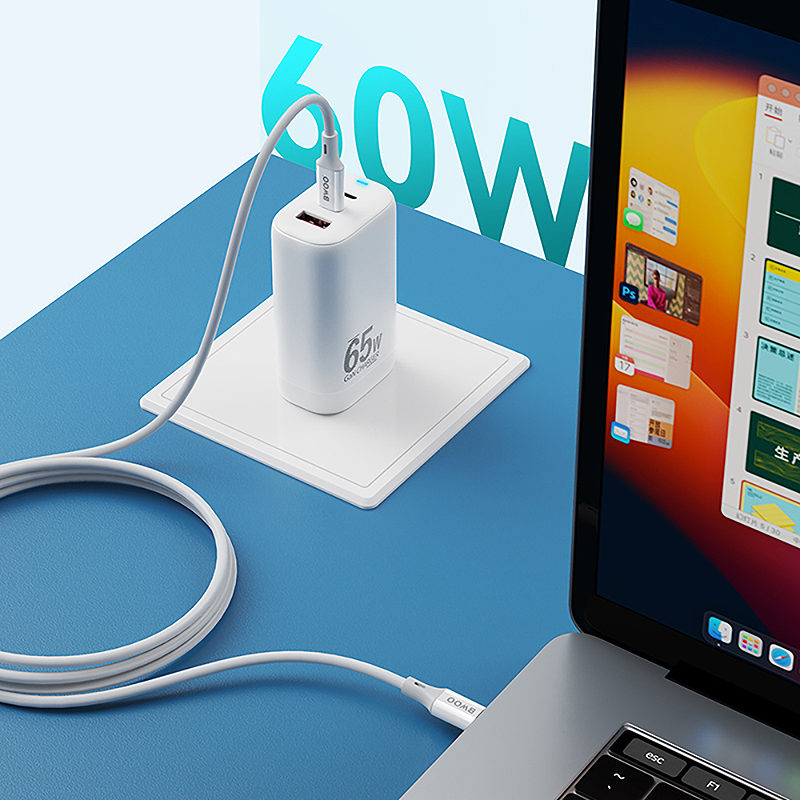 BWOO Cable USB-C - USB-C 1m 60W ABS + TPE X282 C-C white - Billede 5