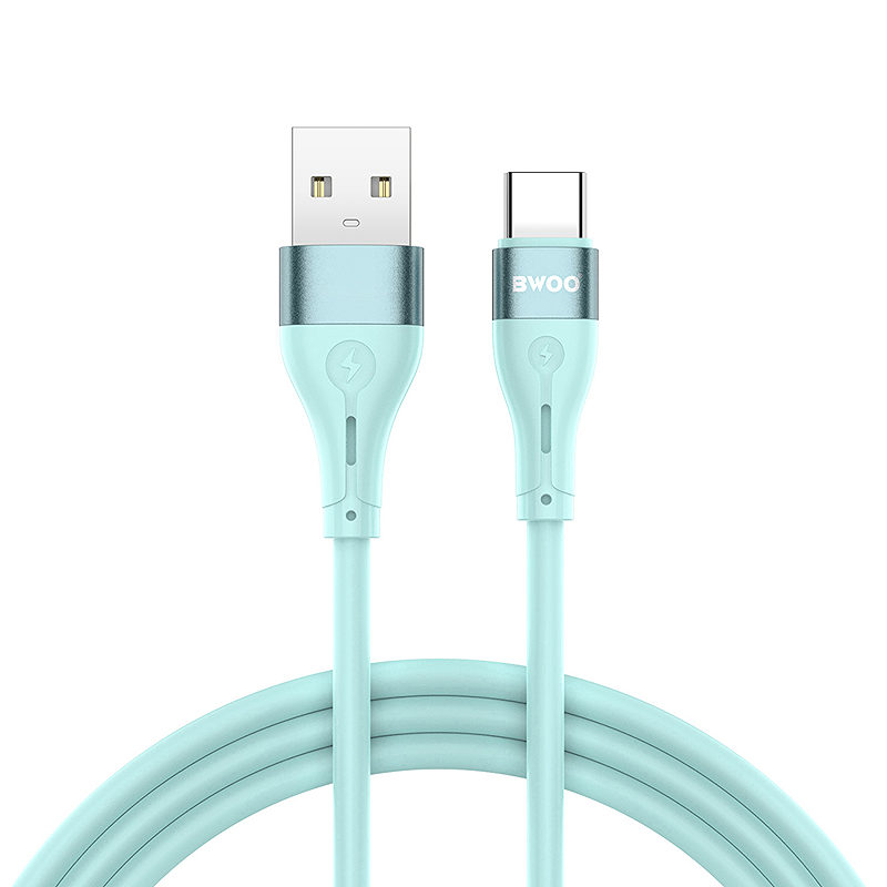 BWOO Cable USB - USB-C 1m 3A Minimalist Silicone Green X280C